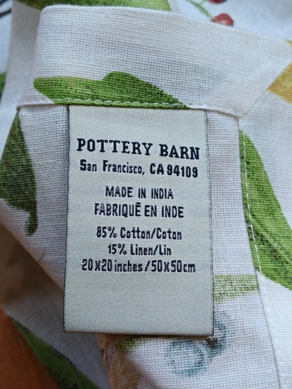 Pottery Barn Nola Songbird Napkins Set of 8 Cotton Linen 20x20 Colorful Botanic